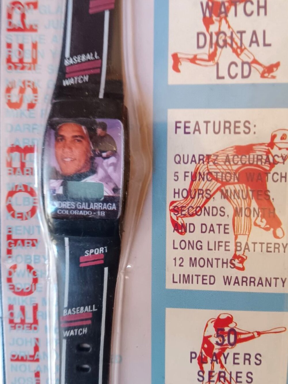 Andres Galarraga Quartz Watch NEW Vtg 90s MLB Collector LCD Digital Collector